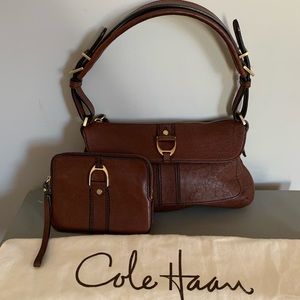 Cole Hann handbag with matching wristlet.